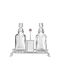 Estia Estia Дозатор за течен сапун за съдове Allure 2x300ml с метална основа и държач за гъба Сребрист