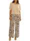 Women's Fabric Trousers with Elastic