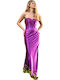 Summer Maxi Dress for Wedding / Christening Strapless Satin Lilac
