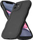 HappyCase Umschlag Rückseite Silikon mit Band Schwarz (iPhone 11)