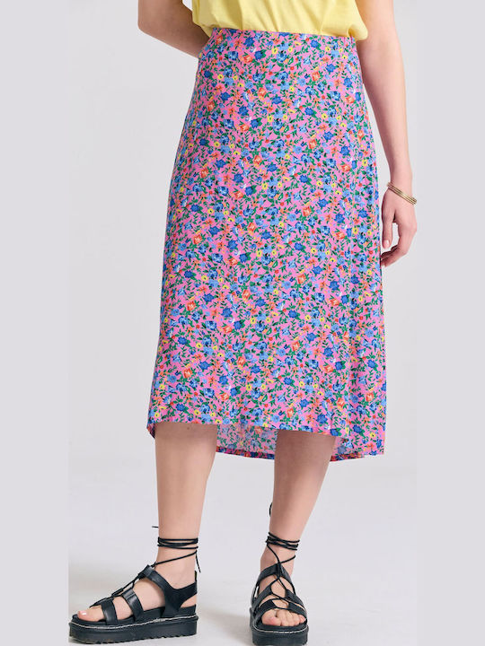 Funky Buddha Midi Φούστα Floral Φλοράλ