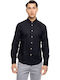 Long-sleeved Linen Shirt Black