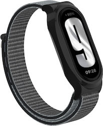 Xiaomi Smart Band 8 9 Hülle Pc + Loop Nylon Klettverschluss Band Uhrenanker Grau Xiaomi Smart Band 8 9 Hülle Pc + Loop Nylon Klettverschluss Band Uhrenanker Grau