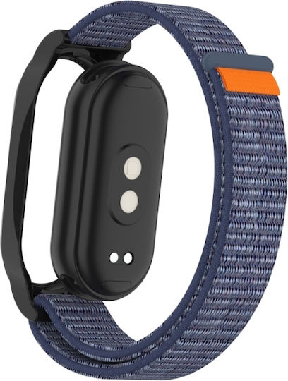 Xiaomi Smart Band 8 9 Θήκη Pc + Loop Nylon Hook Loop Fastener Band Watch Midnight Blue