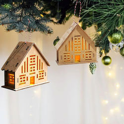 Set Ornamente Căsuțe Iluminate Din Lemn 9x10cm 2 Bucăți Set Ornamente Căsuțe Iluminate Din Lemn 9x10cm 2 Bucăți
