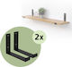 ML-Design Metallic Corner Shelf Black 4pcs 490012551