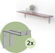 ML-Design Metallic Corner Shelf Gray 4pcs 490012627