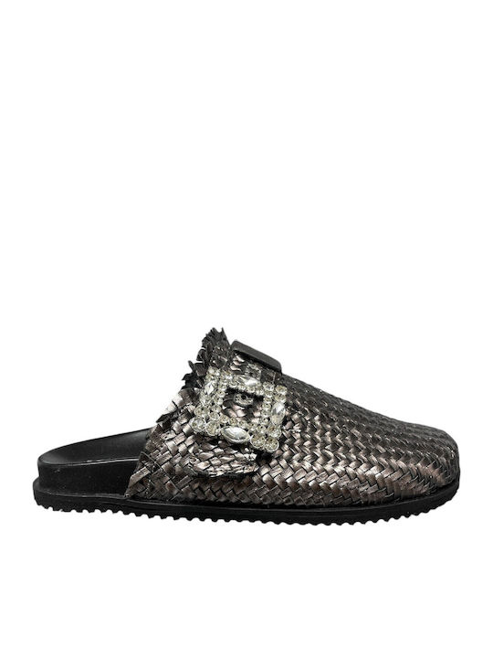 Keys Leather Mules Black K-1093