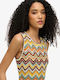 Rochie Tricotată pentru Femei Superdry, Croială Slim, W8011848a-f4w, Dungi Zig Zag Mentă, Mint W8011848a-f4w