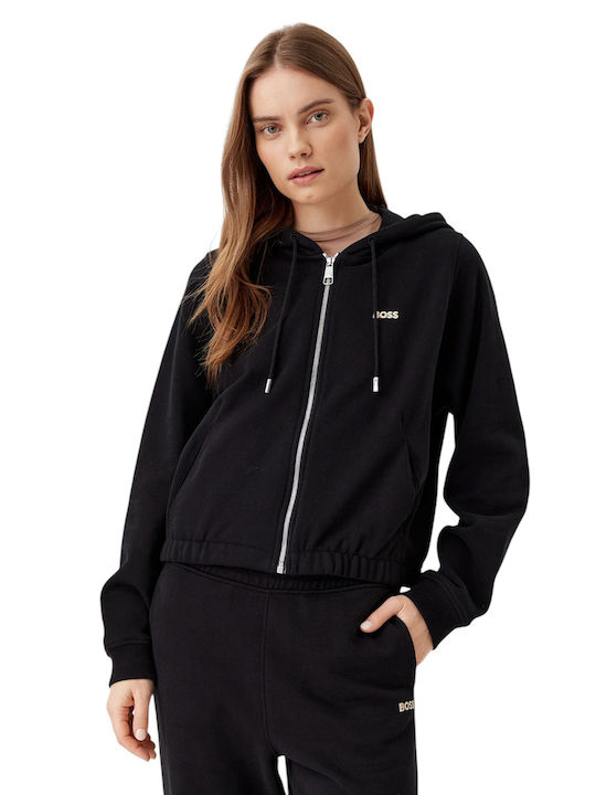 Women's Sweatshirt Jacket Hooded Black