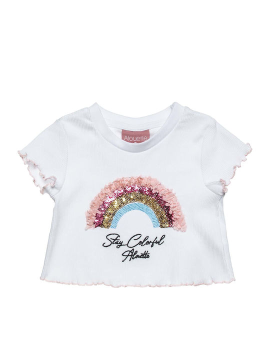 Kids' Crop Top Short Sleeve White