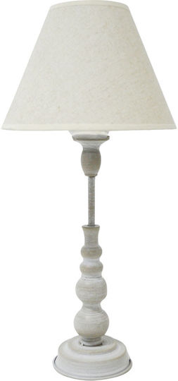 Ankor Metal Table Lamp with Beige Shade and Gray Base