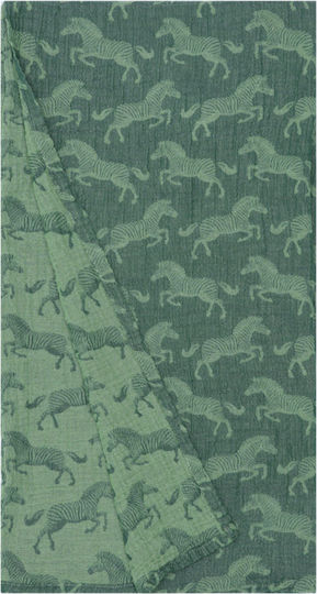 Kentia Kumba Cotton Pareo Green with Fringes 160x110cm