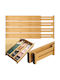 Set 4 separatoare de sertar ajustabile din lemn de bambus, lățime extensibilă 43-56 cm, natural
