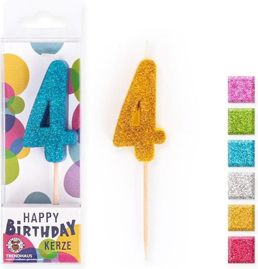 Candle Trend Glitter Mini No 4 8.8cm 957665 Random Color Selection