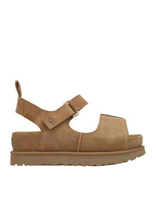 UGG Goldenstar Δερμάτινα Γυναικεία Σανδάλια Ταμπά