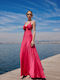 Sommer Maxi Abendkleid Offener Rücken Rot