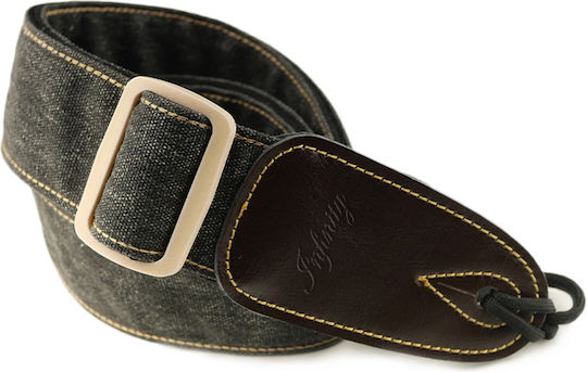 Infinity Stpcc1307 Baumwolle Lederende Schwarzer Gitarrengurt