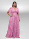Maxi Dress for Wedding Christening Open Back Dreamly Pink