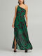 Summer Maxi Dress for Wedding Christening Green