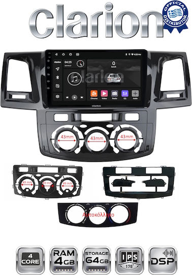 Clarion Ηχοσύστημα Αυτοκινήτου για Toyota Hilux 2005 > 2016 με Clima (Bluetooth/USB/WiFi/GPS/Apple-Carplay/Android-Auto)