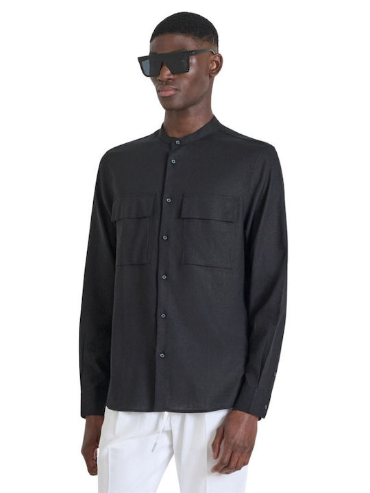 Antony Morato Shirt Λινό Πουκάμισο Μαύρο