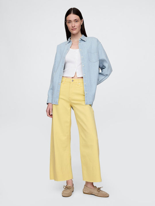 Hoch tailliert Damenjeans in Schlanker Passform Lemon Drop Yellow