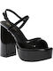 Sandals from Patent Leather Black