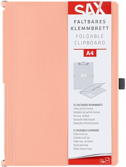 Sax Double Folding Clipboard A4-A5 30 Sheets Salmon 750-21 Sax
