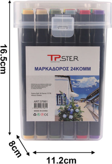 Tpster Zeichenmarker Dicke Set 24Stück