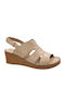 Damenplattformen Beige