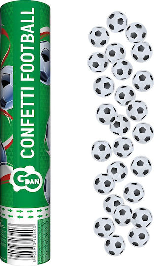 Tun 30cm cu Alb Confetti cu Mingi de Fotbal 1buc