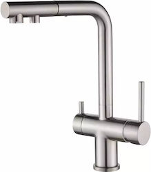 Helika Akvaduo Plus Tall Counter with Shower Inox Inox Matte