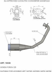 Катализатор Leovince стомана 4-тактов 16048 Honda Nss 125 Abs 21-23 Honda Forza 125 Abs 21-22