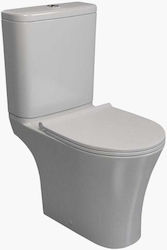Biojet Stehende Toilette Randlos mit Spülung mit Schlank Deckel Duroplast Sanftes Schließen Weiße