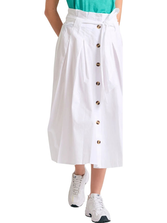 Funky Buddha Midi Skirt White