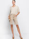 Damen Bermuda Jean Beige