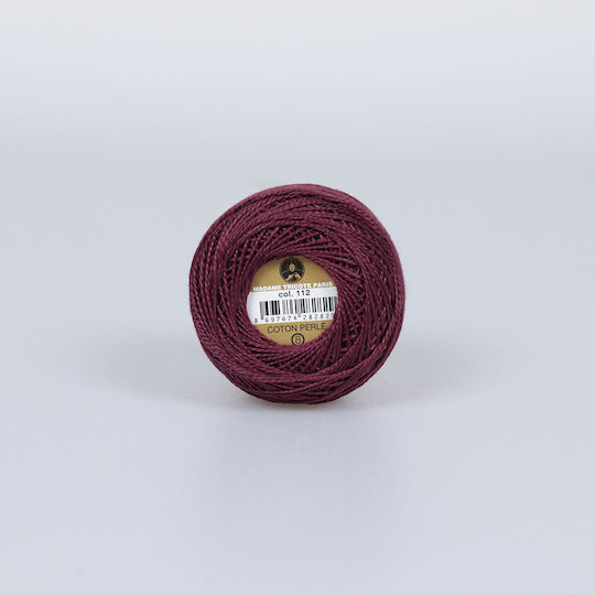 Embroidery Thread Ball Madame Tricote Coton Perle No8 Cotton Burgundy 112 10g 80m