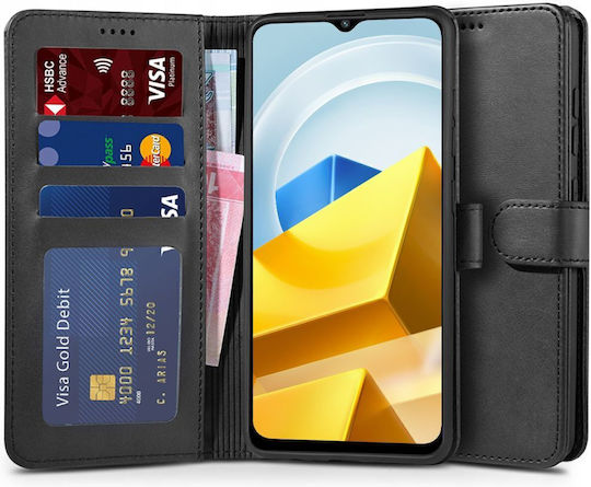 Tech-Protect Wallet Δερματίνης / Σιλικόνης / Πλαστικό Μαύρο (Poco M5)