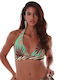 Triangle Bikini Top with Adjustable Straps Petrol Floral
