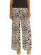 Women's Fabric Trousers with Elastic Blue