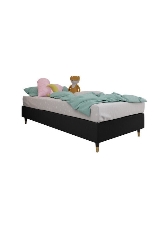 Kids Bed Classic Single with Mattress Black 90x200cm