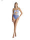 Swimsuit with Cutouts Animal Print Blue