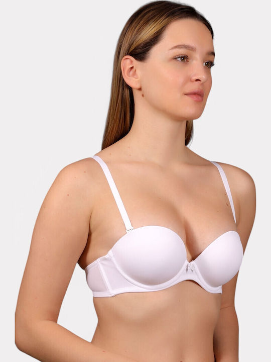 Λευκό Strapless Σουτιέν Push Up