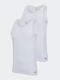 Men's Undershirts Short-sleeved in White Color 2Pack