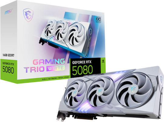 MSI GeForce RTX 5080 16GB GDDR7 Gaming Trio OC White Κάρτα Γραφικών