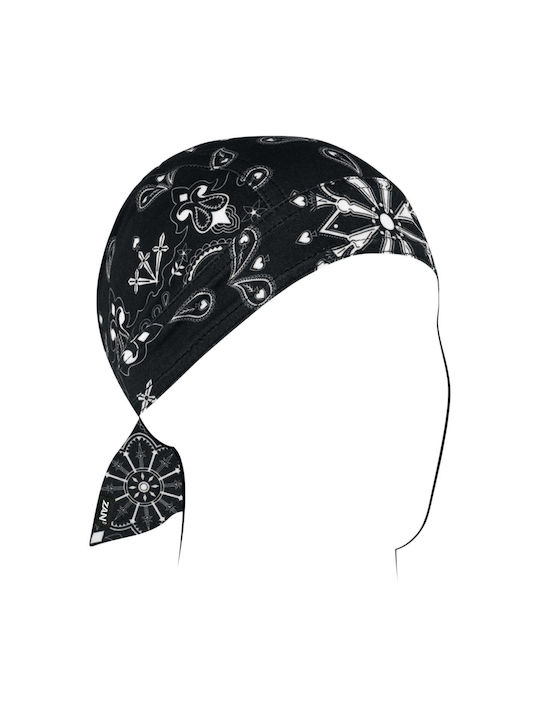 Zan Headgear Μπαντάνα Αναβάτη Μοτοσυκλέτας από Πολυεστέρα Μαύρο Χρώμα