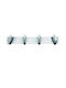 Import Hellas Wall Hanger 3 Metal 4 Hooks Silver