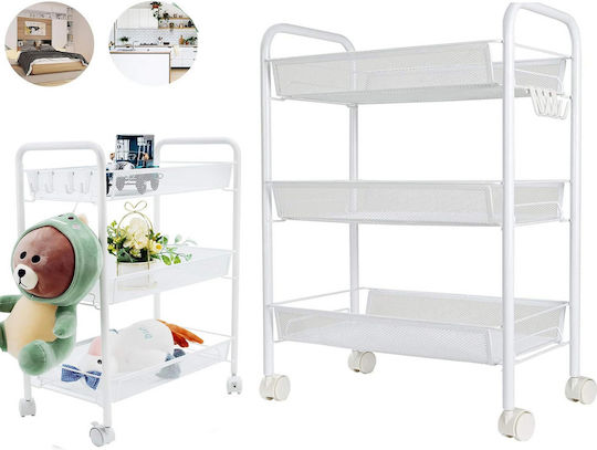 Verk Group Metallic Trolley 3-Tier White Verk Group Metallic Trolley 3-Tier White