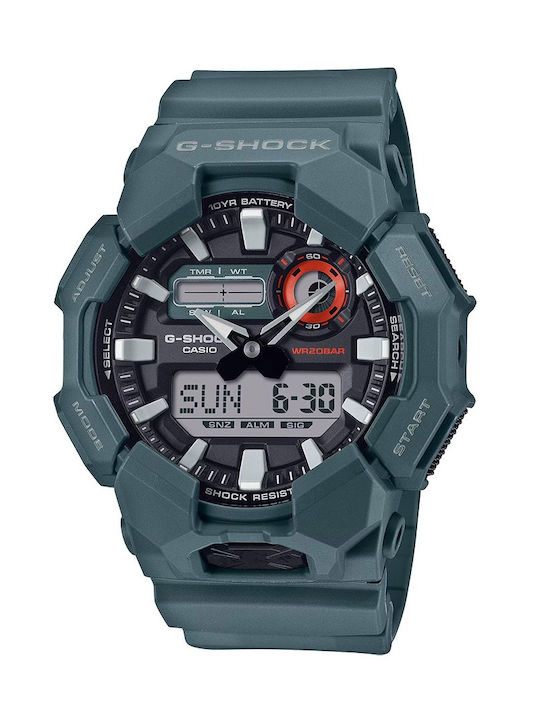 Casio Digital Men's Watch Battery with Green Ru...